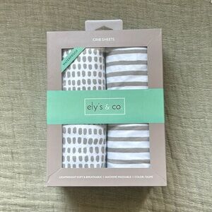 Ely’s & Co waterproof crib sheets. Pack of two